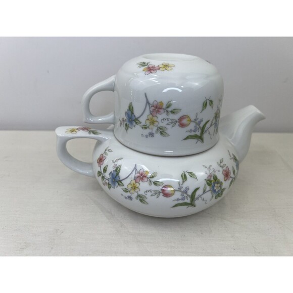Andrea by Sadek Other - Vintage Andrea by‎ Sadek 3 pc Porcelain Teapot & Tea Cup Floral Made In Japan